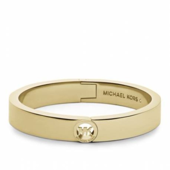 Michael Kors Jewelry - LOWEST! Michael Kors hinged gold bracelet